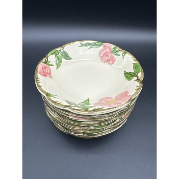 Vintage Franciscan Desert Rose 5” Berry Fruit Dessert Bowl Set Of 8 Pink EUC - Picture 12 of 14